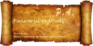Pacurariu Aténé névjegykártya